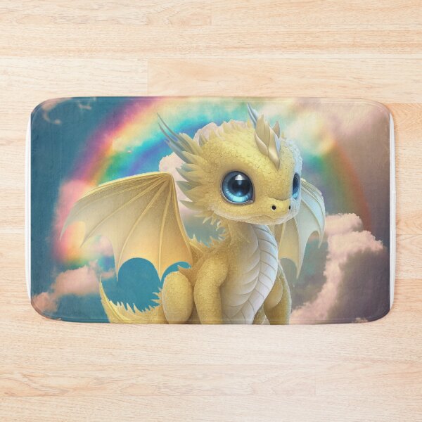 Item preview, Baby Yellow Dragon with Tiny Rainbow Wings and Blue Eyes - Sweet Baby! designed and sold by Dragonstrom.