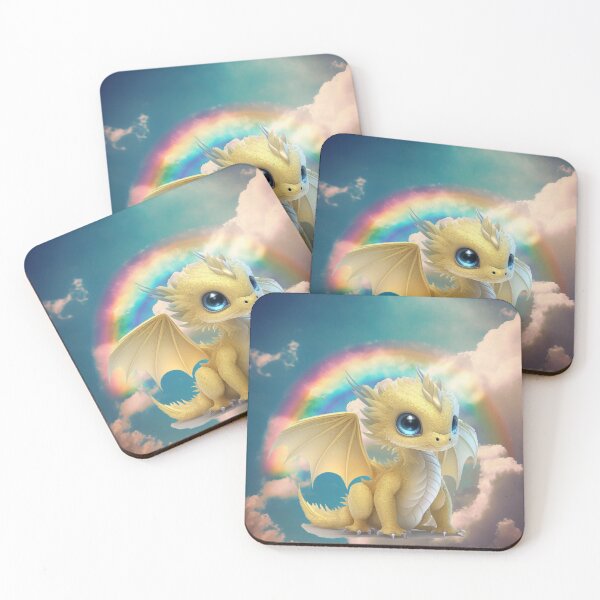 Item preview, Baby Yellow Dragon with Tiny Rainbow Wings and Blue Eyes - Sweet Baby! designed and sold by Dragonstrom.