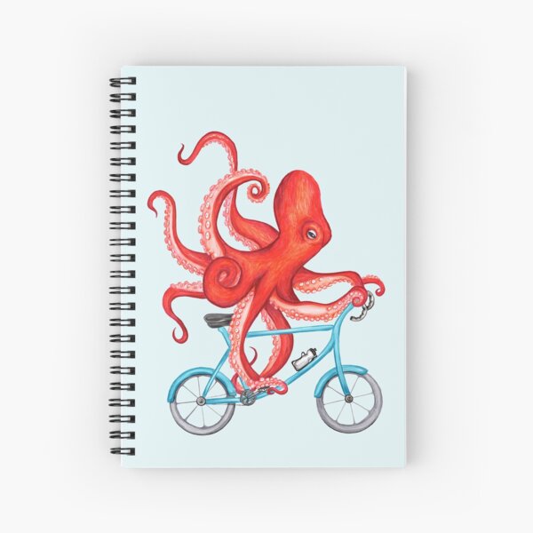 Cycling octopus Spiral Notebook