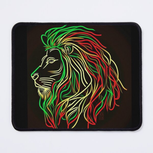 Item preview, Abstract Neon Red Yellow Green Lion Head designed and sold by koolandthecat.