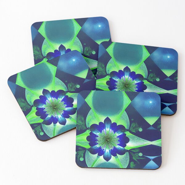 Item preview, Blue Green Flowers Repeating Pattern designed and sold by DESIGNERCATS.