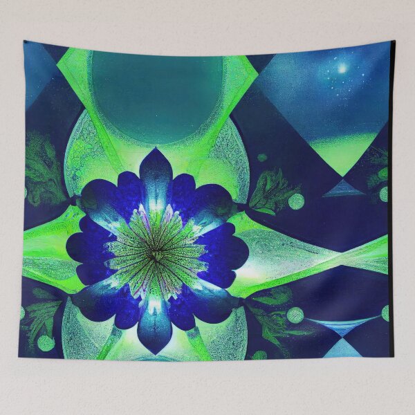 Item preview, Blue Green Flowers Repeating Pattern designed and sold by DESIGNERCATS.
