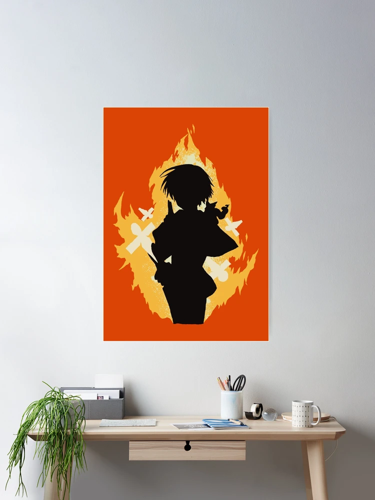 Seika Lamprogue Fire Aura with His Shikigami from The Reincarnation of the  Strongest Exorcist in Another World or Saikyou Onmyouji no Isekai Tenseiki  in Cool Simple Silhouette - Saikyou Onmyouji - Posters