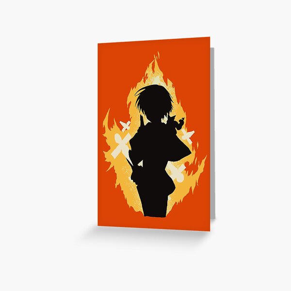 Seika Lamprogue Fire Aura with His Shikigami from The Reincarnation of the  Strongest Exorcist in Another World or Saikyou Onmyouji no Isekai Tenseiki  in Cool Simple Silhouette (Transparent) Greeting Card for Sale