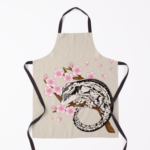 Item preview, Black And White Stripe Gargoyle Gecko With Sakura Flowers II designed and sold by anacecilia.