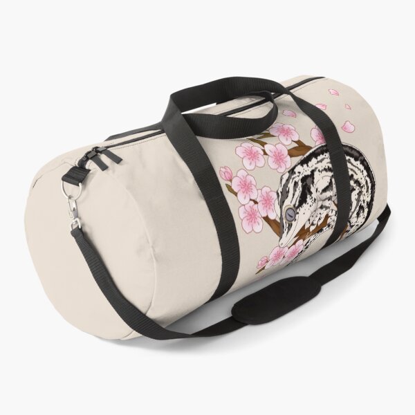 Item preview, Black And White Stripe Gargoyle Gecko With Sakura Flowers II designed and sold by anacecilia.