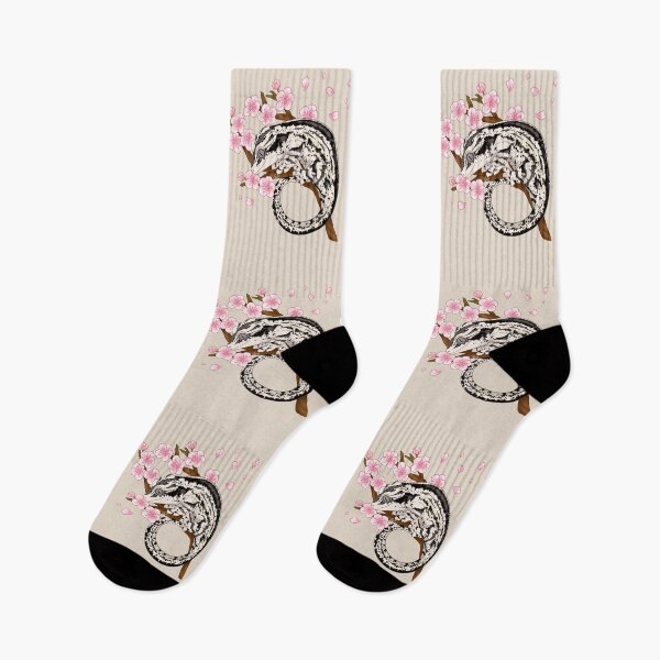 Item preview, Black And White Stripe Gargoyle Gecko With Sakura Flowers II designed and sold by anacecilia.