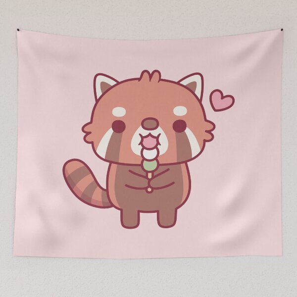 Item preview, Cute Red Panda Eating Japanese Dango designed and sold by rustydoodle.