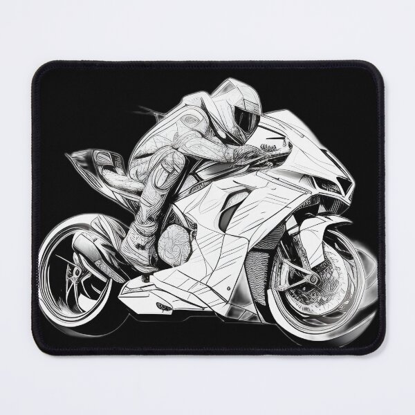 Item preview, Black and White Futuristic Cyberpunk Superbike designed and sold by beluxe.