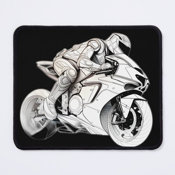Item preview, Black and White Futuristic Cyberpunk Superbike designed and sold by beluxe.