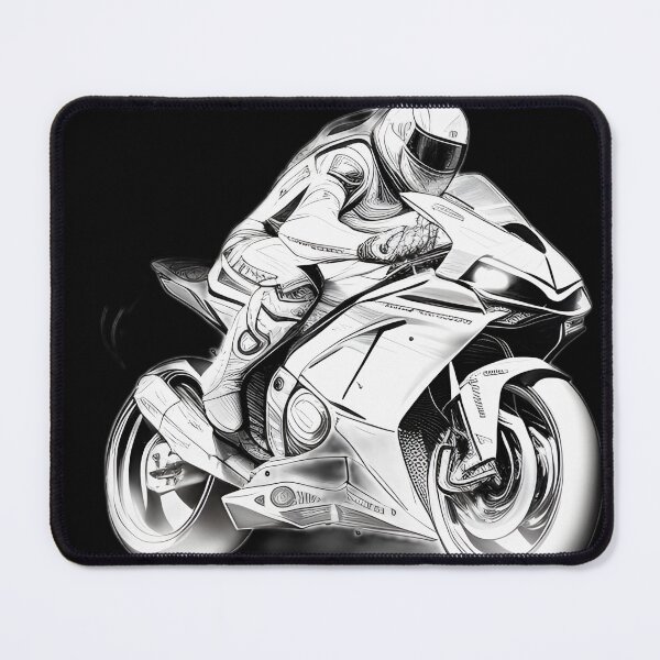 Item preview, Black and White Futuristic Cyberpunk Superbike designed and sold by beluxe.