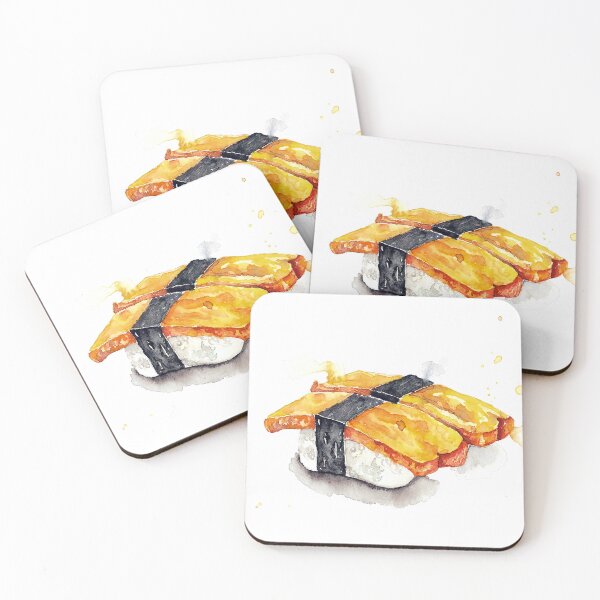 Item preview, Watercolor Tamago Sushi designed and sold by MiraMalt.