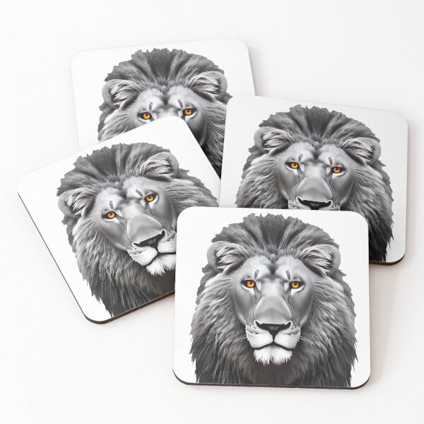 Item preview, Black and White Lion, with piercing yellow eyes designed and sold by The-Hist-Image.