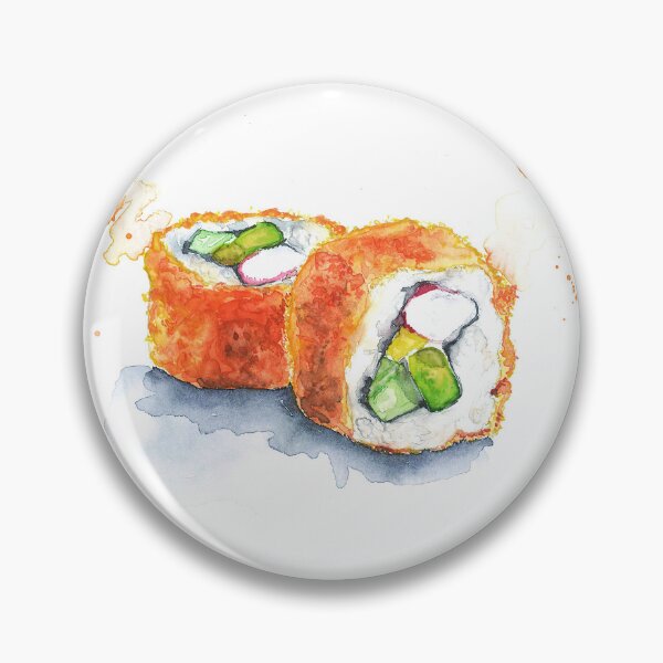 Item preview, Watercolor California Roll Sushi designed and sold by MiraMalt.
