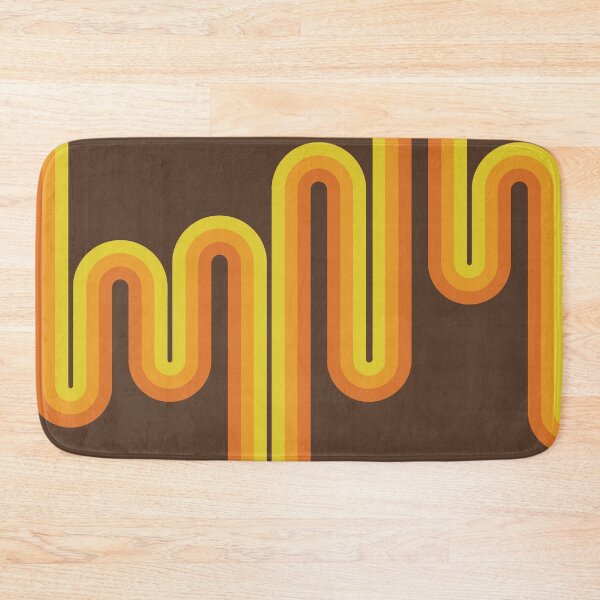 Item preview, Retro 70s Aesthetic Supergraphic Stripes in Yellow Orange and Brown designed and sold by MadfishDesigns.