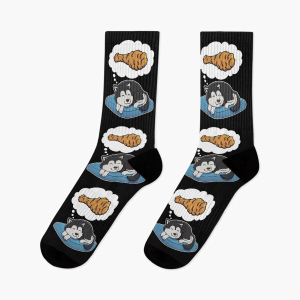 Item preview, Alaskan Malamute dreaming about Fried Chicken designed and sold by DoggieDelights.