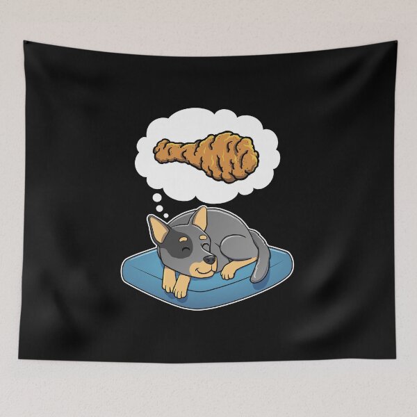 Item preview, Australian Cattle Dog dreaming about Fried Chicken designed and sold by DoggieDelights.