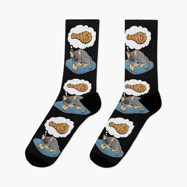 Item preview, Australian Cattle Dog dreaming about Fried Chicken designed and sold by DoggieDelights.