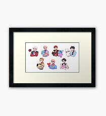 BTS with their BT21 friends!!! Framed Print