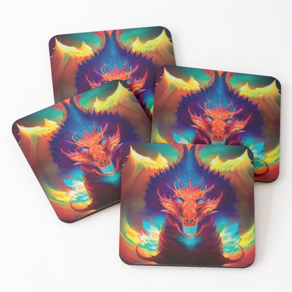 Item preview, a painting of a dragon with bright colors designed and sold by DesignAtYO.