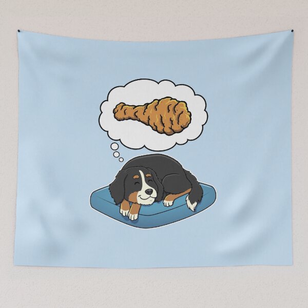 Artikelvorschau, Bernese Mountain Dog dreaming about Fried Chicken entworfen und verkauft von DoggieDelights.