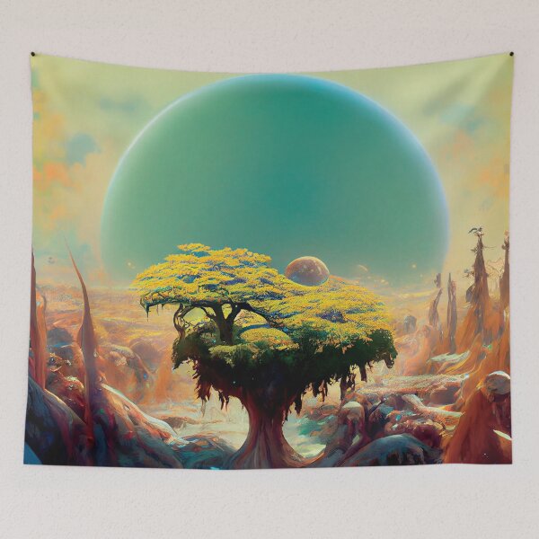 Item preview, a painting of a tree in the middle of a desert designed and sold by DesignAtYO.