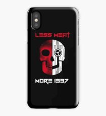 Less Meat, More 1337 - Black iPhone Case