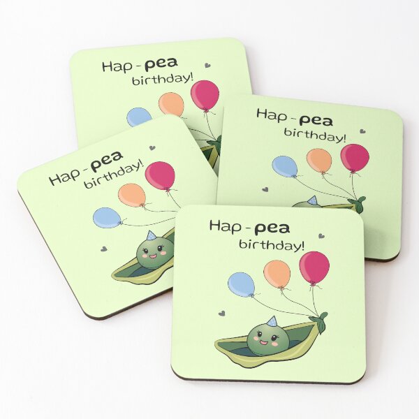 Item preview, Hap-pea birthday! cute pea birthday greeting designed and sold by HajnalkArt.