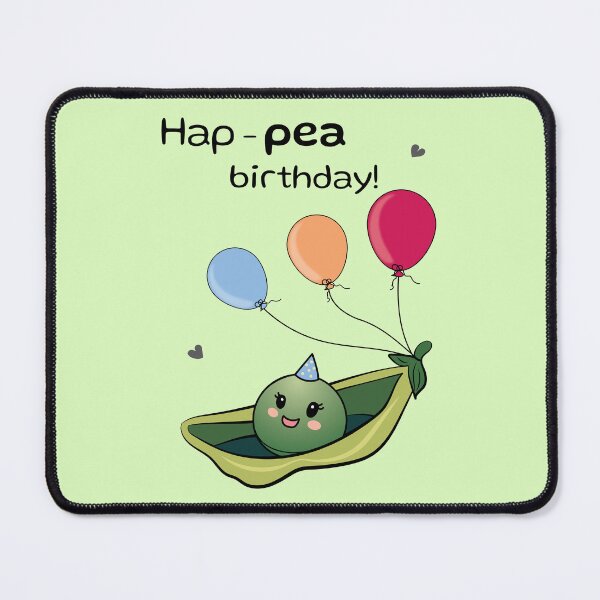 Item preview, Hap-pea birthday! cute pea birthday greeting designed and sold by HajnalkArt.