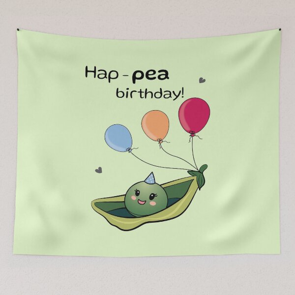 Item preview, Hap-pea birthday! cute pea birthday greeting designed and sold by HajnalkArt.