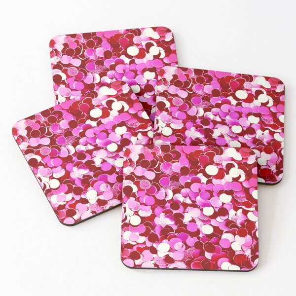 Item preview, Abstract Red and Pink Confetti Sequins designed and sold by asurtiumgreen.