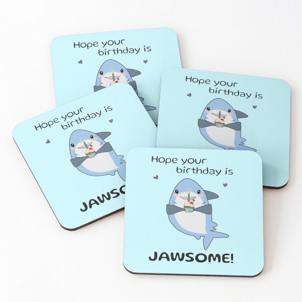 Item preview, Hope your birthday is JAWSOME - cute shark designed and sold by HajnalkArt.
