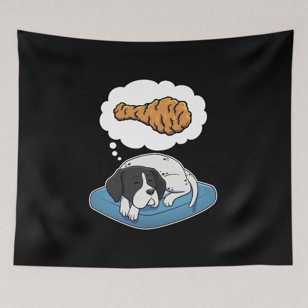 Artikelvorschau, English Pointer dreaming about Fried Chicken entworfen und verkauft von DoggieDelights.