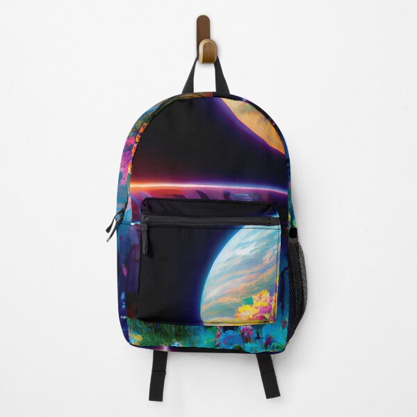 Item preview, a painting of a space station with flowers in the foreground designed and sold by DesignAtYO.