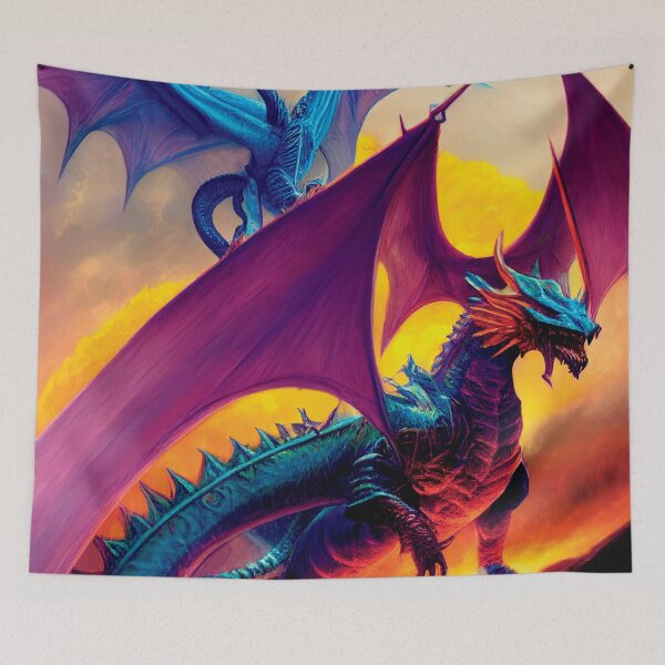 Item preview, a painting of a dragon and a demon designed and sold by DesignAtYO.