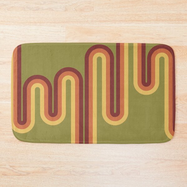 Item preview, Retro 70s Aesthetic Supergraphic Stripes in Red Yellow and Green designed and sold by MadfishDesigns.