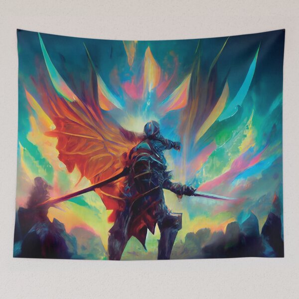 Artikelvorschau, a painting of a knight holding a sword entworfen und verkauft von DesignAtYO.