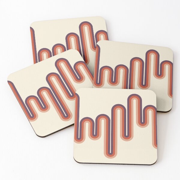 Item preview, Retro 70s Aesthetic Supergraphic Stripes in Purple, Red, Cream designed and sold by MadfishDesigns.