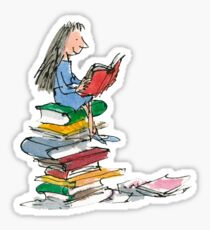 matilda roald dahl watercolour illustration Sticker