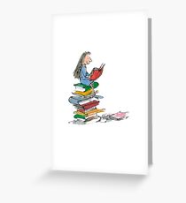 matilda roald dahl watercolour illustration Greeting Card