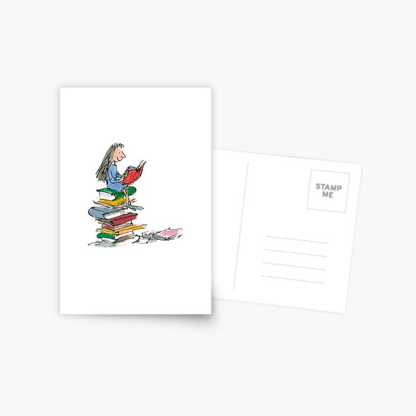 matilda roald dahl watercolour illustration Postcard