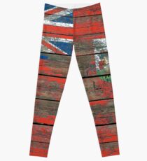 Flagge von Bermuda auf rauem hölzernem Bretter-Effekt Leggings