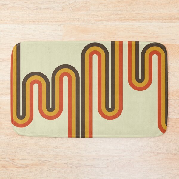 Item preview, Retro 70s Aesthetic Supergraphic Stripes in Brown, Orange, Red, Pale Green-Yellow designed and sold by MadfishDesigns.