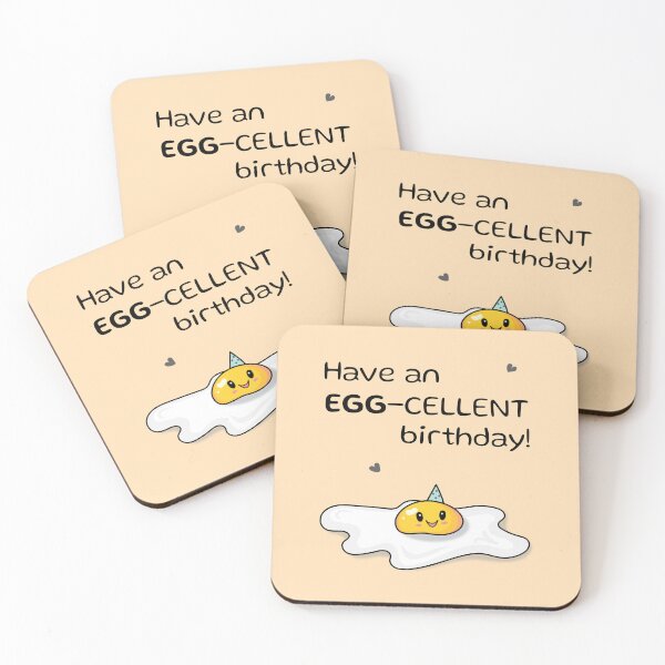Item preview, Have an egg-cellent birthday funny punny greeting designed and sold by HajnalkArt.