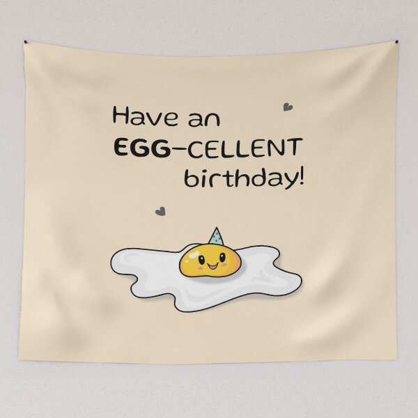 Item preview, Have an egg-cellent birthday funny punny greeting designed and sold by HajnalkArt.
