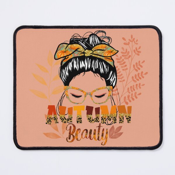 Item preview, Autumn beauty messy bun with pumpkin print headband designed and sold by CharlieCreates.