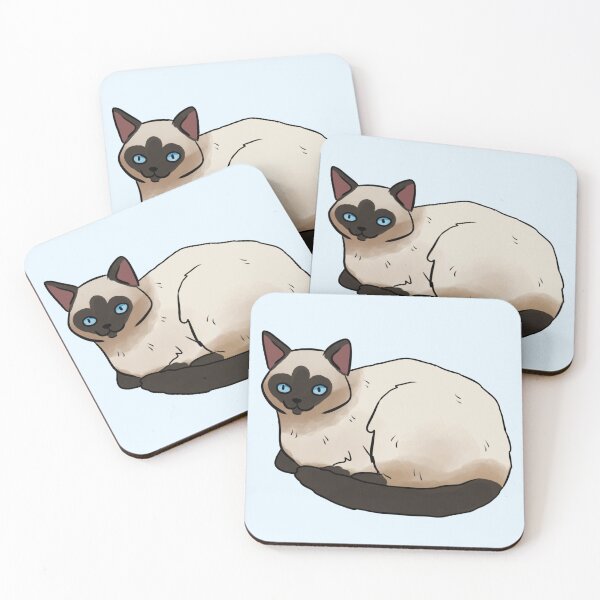 Item preview, Siamese cat cute illustration designed and sold by Yarafantasyart.