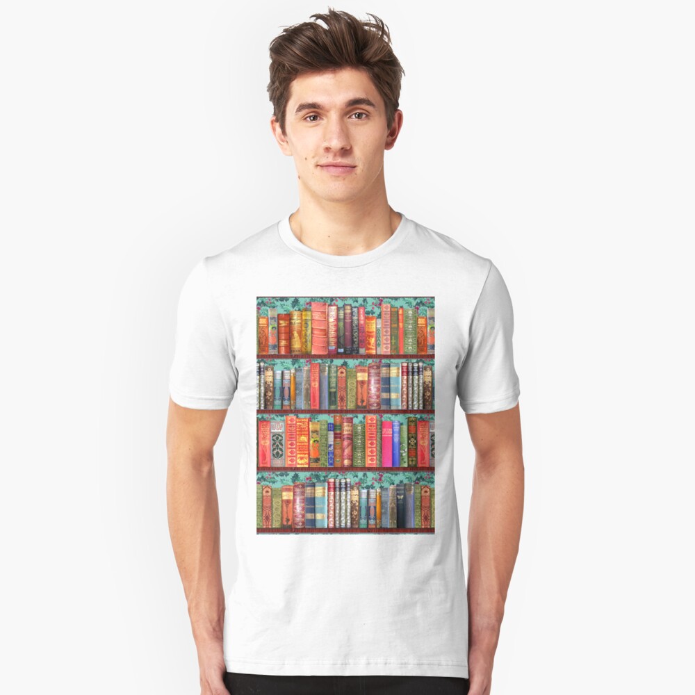 Christmas vintage books, holly Slim Fit T-Shirt
