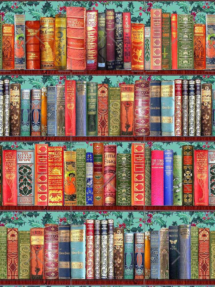 Christmas vintage books, holly by MagentaRose