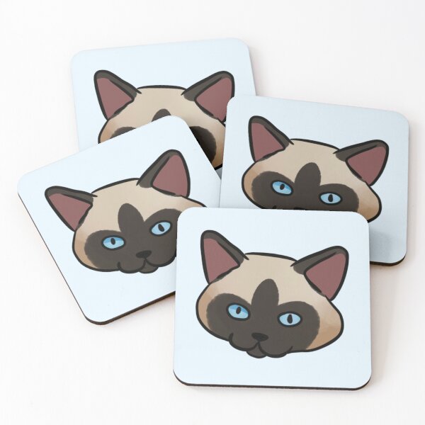 Item preview, Siamese cat face cute illustration designed and sold by Yarafantasyart.
